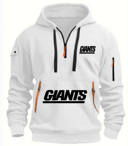 Giants Hoodie With Zipper And Multi-Pocket Pullover