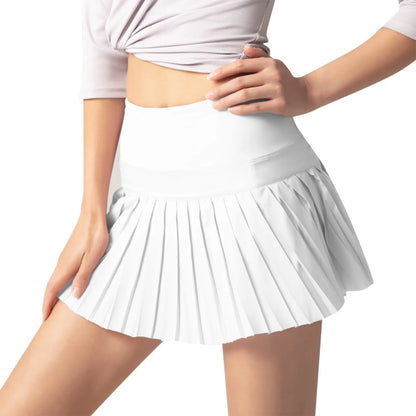 Beautiful High Waist Pleated Mini Skirt Shorts For Sports