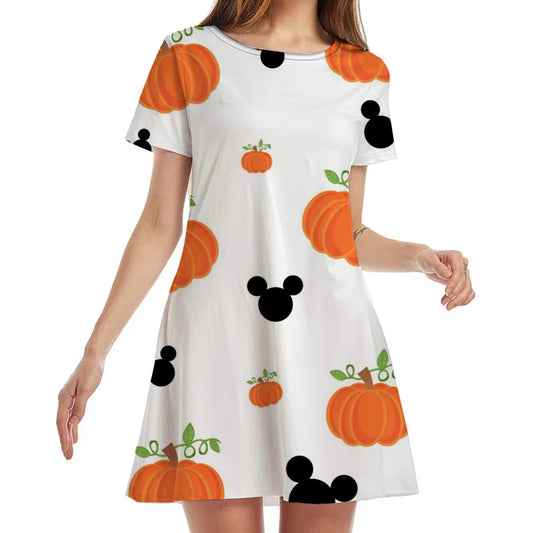 Fantastic Halloween Short Sleeve Women's Dress - A Trust Market