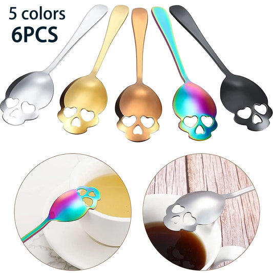 Stainless Steel Skull Spoons for Halloween Decoration