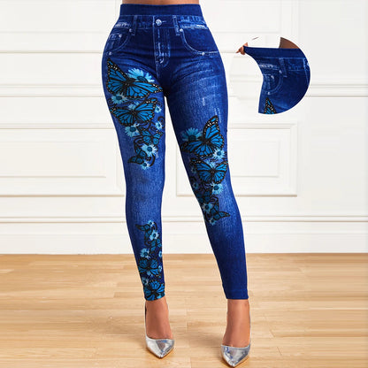 Fantastic High Waist Stretchy Legging. Denim Look