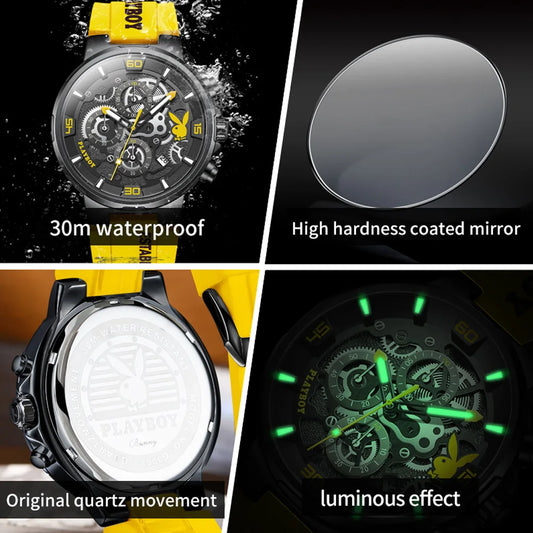 Luxury Waterproof Watch With Silicone Band