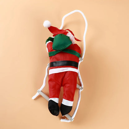 Santa Claus Climbing Ladder Ornaments For Christmas Tree
