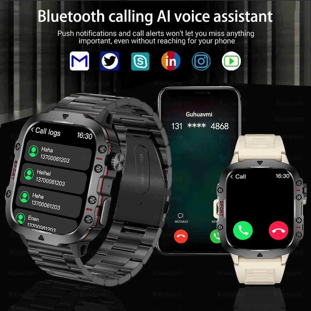 Great Brand New Rugged Military Smartwatch With BT, GPS And AMOLED HD Big Screen