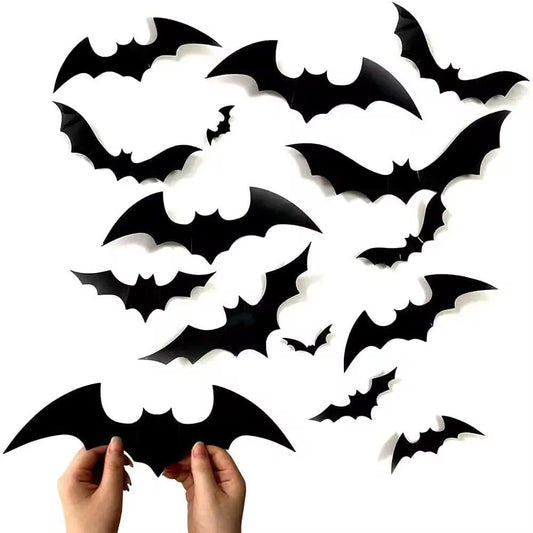 3D Black Bat Wall Stickers For Halloween Decoration - A Trust Market