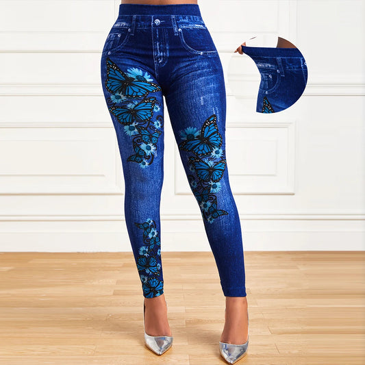 Fantastic High Waist Stretchy Legging. Denim Look