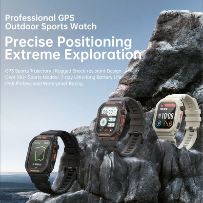New Men's Rugged Military Smartwatch - Real GPS, Bluetooth And Call Health Monitoring