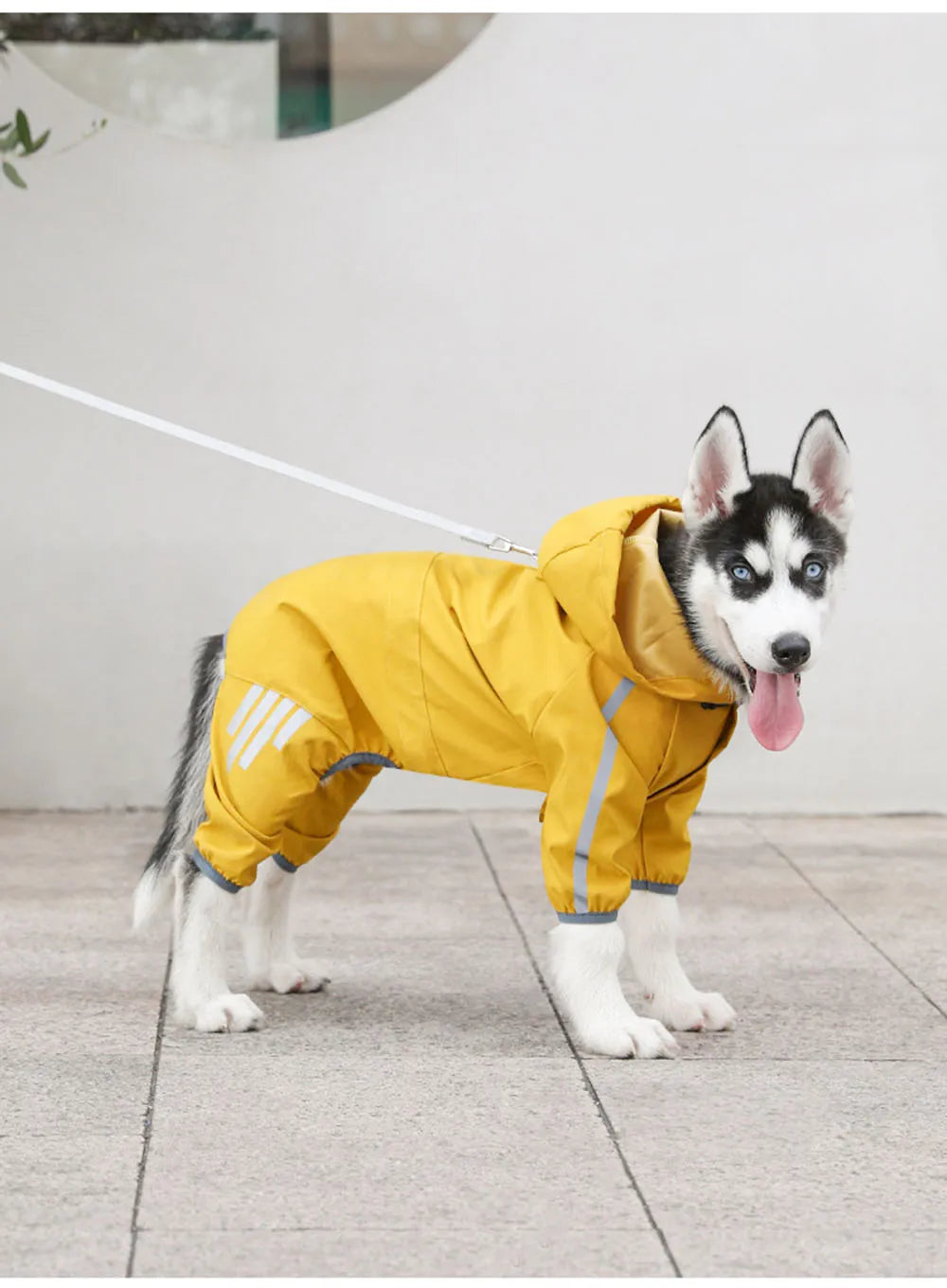 Dog Raincoat Waterproof Dog Rain Jacket with Hood Reflective Dog Rain Coat with Leash Hole Lightweight Waterproof Puppy Clothes - A Trust Market