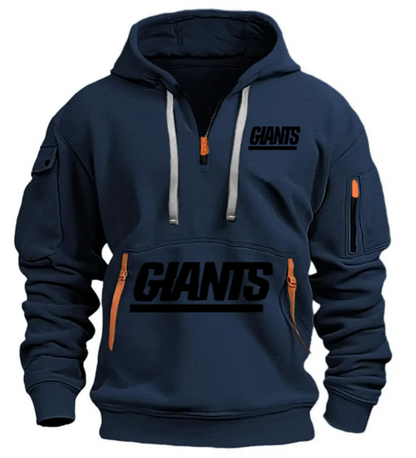 Giants Hoodie With Zipper And Multi-Pocket Pullover