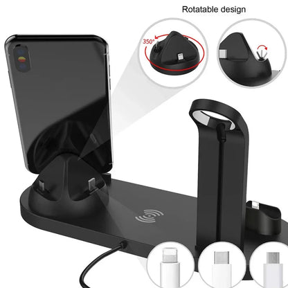 7 in 1 Wireless Charger Stand For iPhone, Smartwatch And Airpods