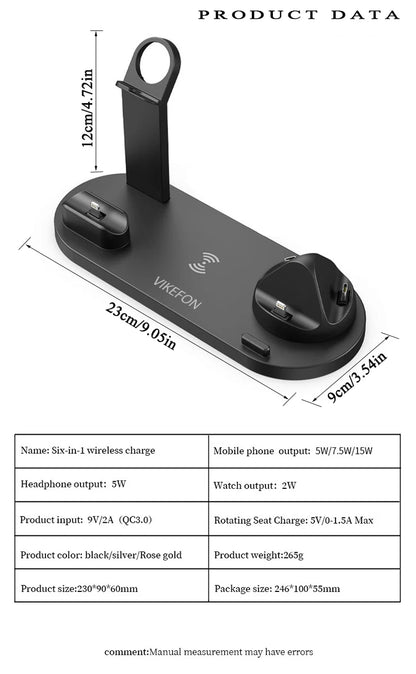 7 in 1 Wireless Charger Stand For iPhone, Smartwatch And Airpods
