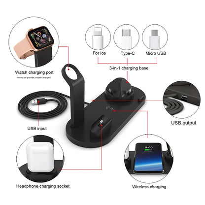 7 in 1 Wireless Charger Stand For iPhone, Smartwatch And Airpods