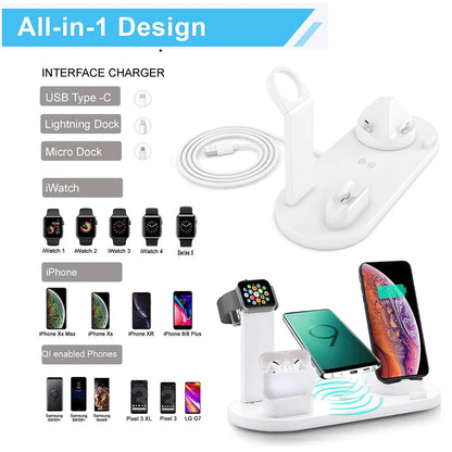 7 in 1 Wireless Charger Stand For iPhone, Smartwatch And Airpods
