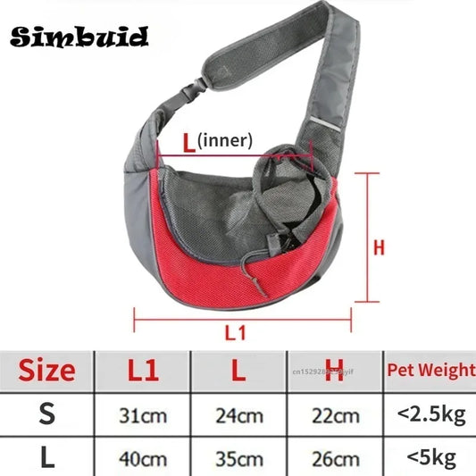 Pet Puppy Carrier Bag S/L Outdoor Travel Dog Shoulder Bag Mesh Oxford Single Comfort Sling Handbag Tote Pouch - A Trust Market
