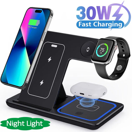 3 in 1 Foldable Charging Station For iPhone, Smartwatch And Airpods