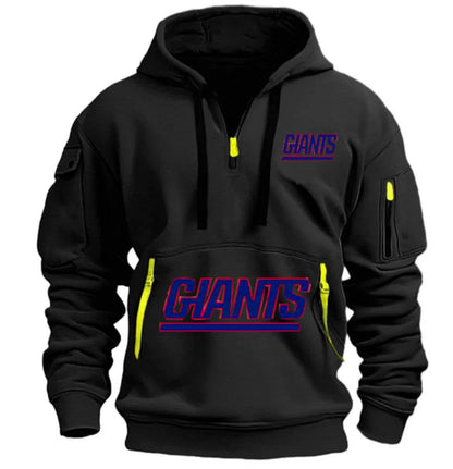 Giants Hoodie With Zipper And Multi-Pocket Pullover