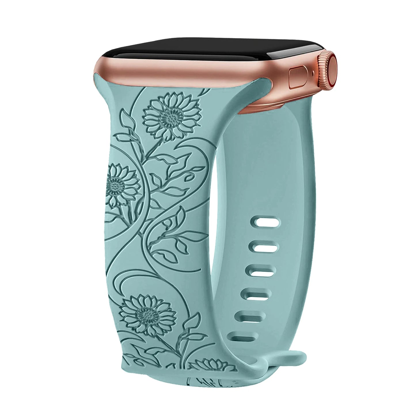 Floral Engraved Band For Apple Watch 40mm 44mm