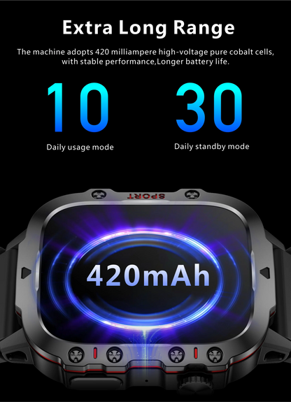 Great Brand New Rugged Military Smartwatch With BT, GPS And AMOLED HD Big Screen