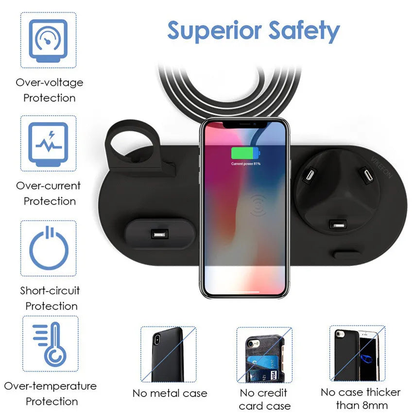 7 in 1 Wireless Charger Stand For iPhone, Smartwatch And Airpods