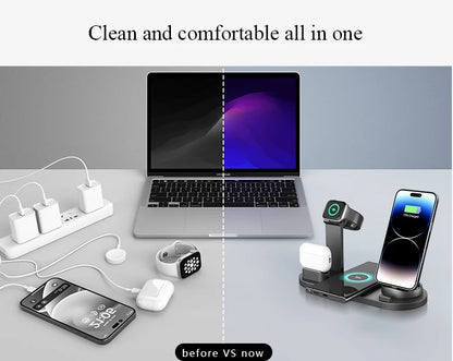 7 in 1 Wireless Charger Stand For iPhone, Smartwatch And Airpods