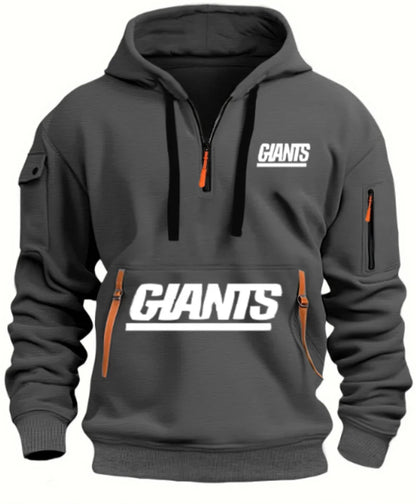 Giants Hoodie With Zipper And Multi-Pocket Pullover