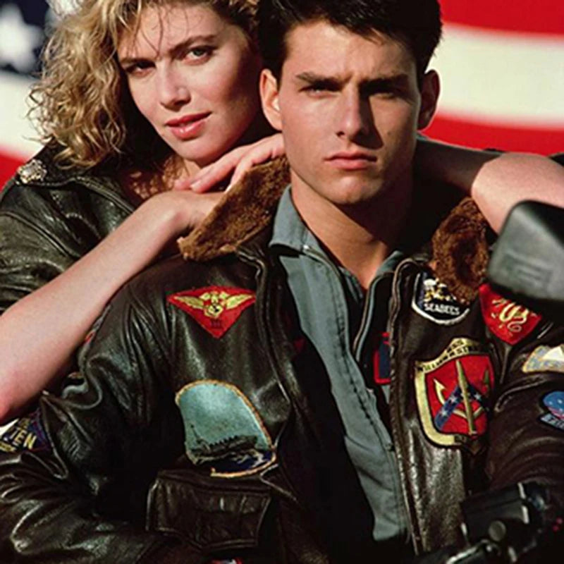 Amazing Top Gun Jacket With Lamb Collar For Men (Sale 🚨)