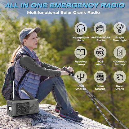 New Portable 4000mAh LED Emergency Lights And Radio With USB Emergency Charging