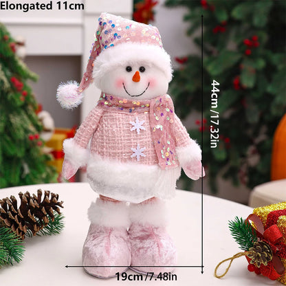 Santa Claus, Snowman And Moose Dolls For Christmas Decoration