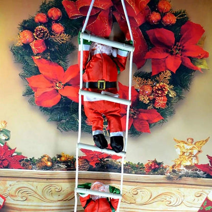 Santa Claus Climbing Ladder Ornaments For Christmas Tree