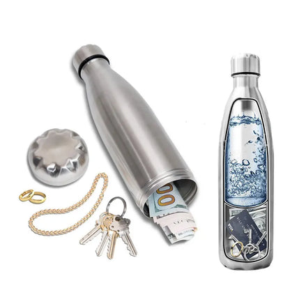Great Portable Water Bottle With Safe Hiding Spot For Money And Keys