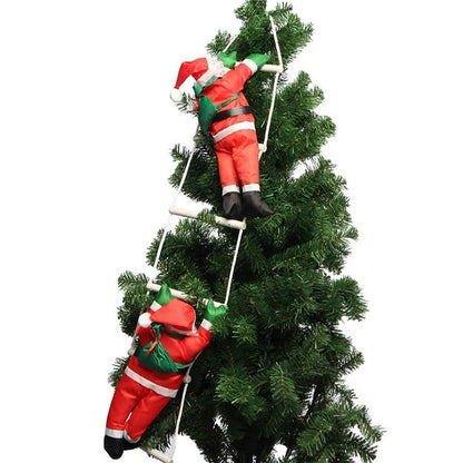 Santa Claus Climbing Ladder Ornaments For Christmas Tree