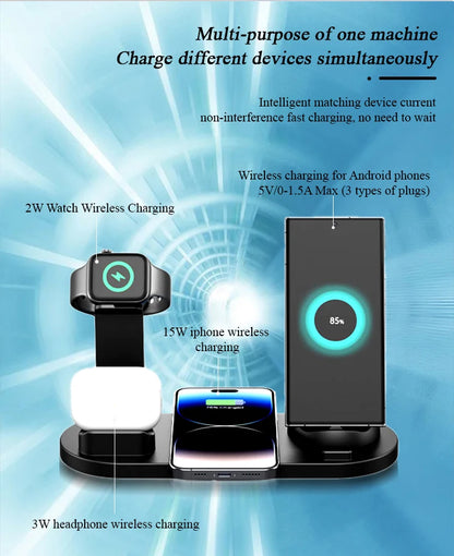 7 in 1 Wireless Charger Stand For iPhone, Smartwatch And Airpods
