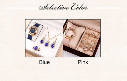 Wonderful Luxury Watch, Ring, Necklace And Earring Rhinestone Set For Wonderful Women (Salve 🚨)