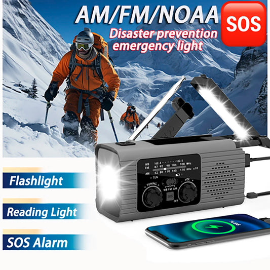 New Portable 4000mAh LED Emergency Lights And Radio With USB Emergency Charging