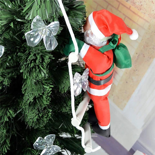 Santa Claus Climbing Ladder Ornaments For Christmas Tree