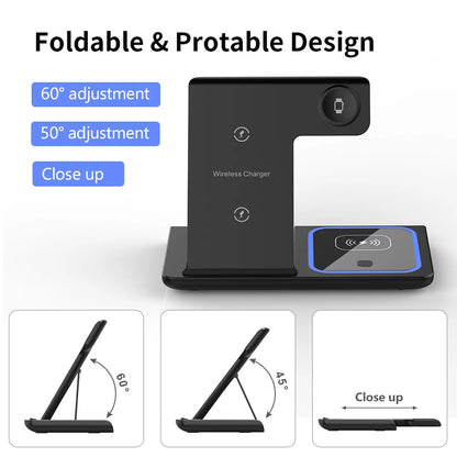 3 in 1 Foldable Charging Station For iPhone, Smartwatch And Airpods