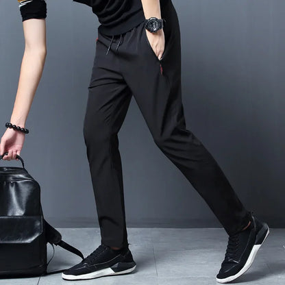 Casual Pants Straight And Slim Fit With Elastic Waist