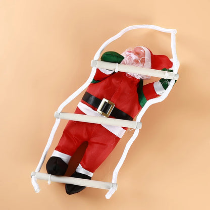Santa Claus Climbing Ladder Ornaments For Christmas Tree