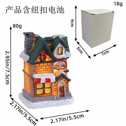Exquisite  Small Houses With Night Light For Christmas Decoration