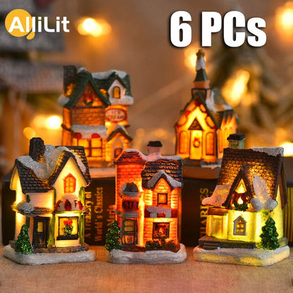 Exquisite  Small Houses With Night Light For Christmas Decoration
