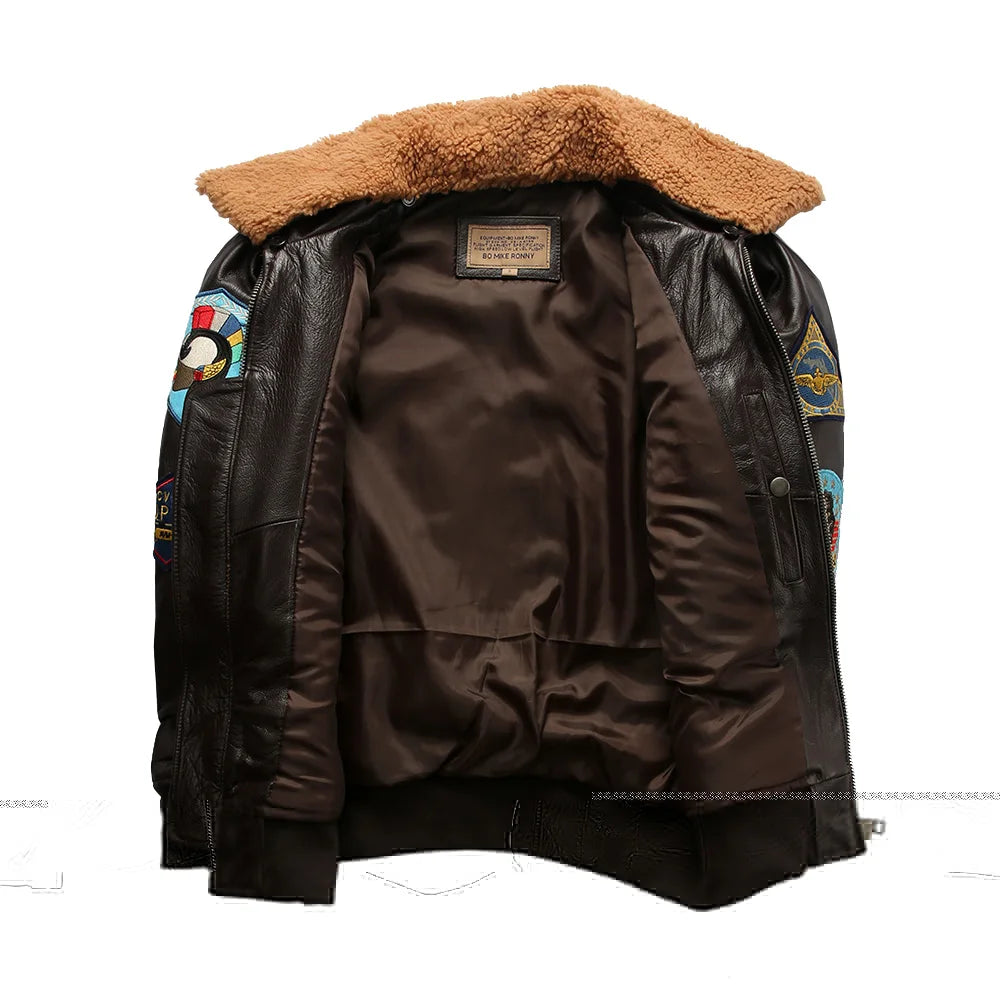Amazing Top Gun Jacket With Lamb Collar For Men (Sale 🚨)