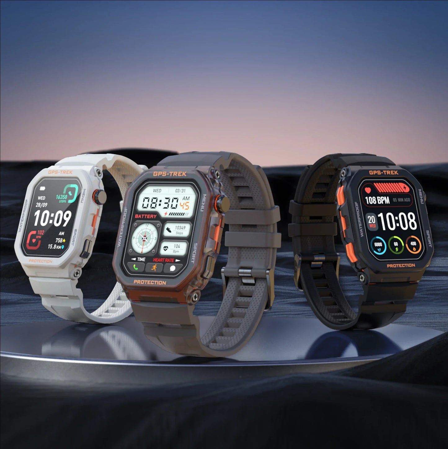 New Men's Rugged Military Smartwatch - Real GPS, Bluetooth And Call Health Monitoring