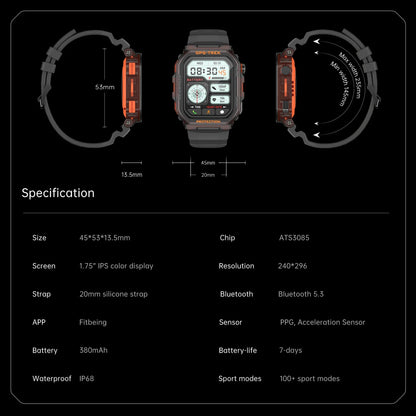 New Men's Rugged Military Smartwatch - Real GPS, Bluetooth And Call Health Monitoring