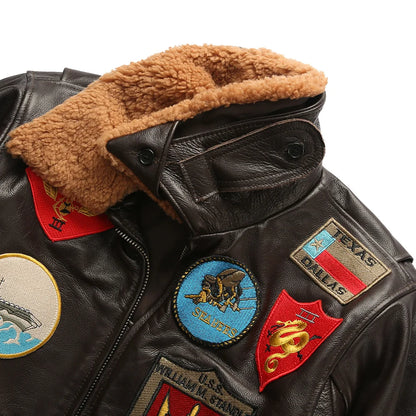 Amazing Top Gun Jacket With Lamb Collar For Men (Sale 🚨)