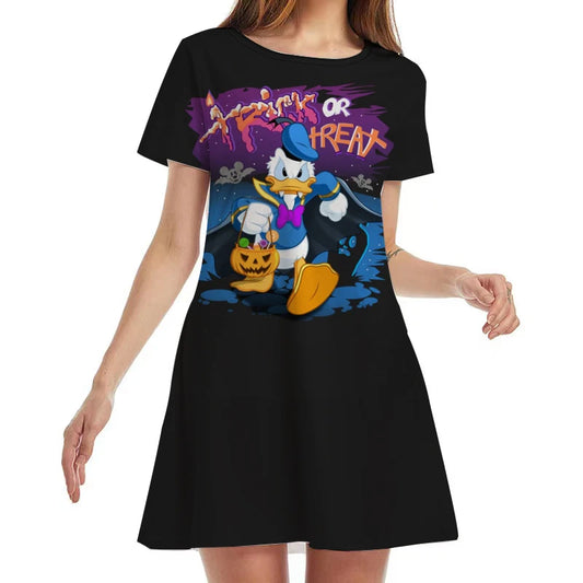 Fantastic Halloween Short Sleeve Women's Dress - A Trust Market