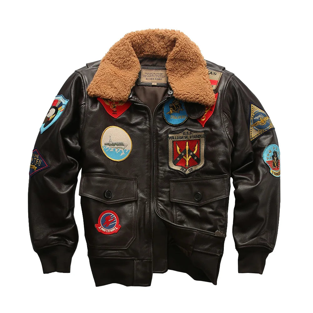 Amazing Top Gun Jacket With Lamb Collar For Men (Sale 🚨)