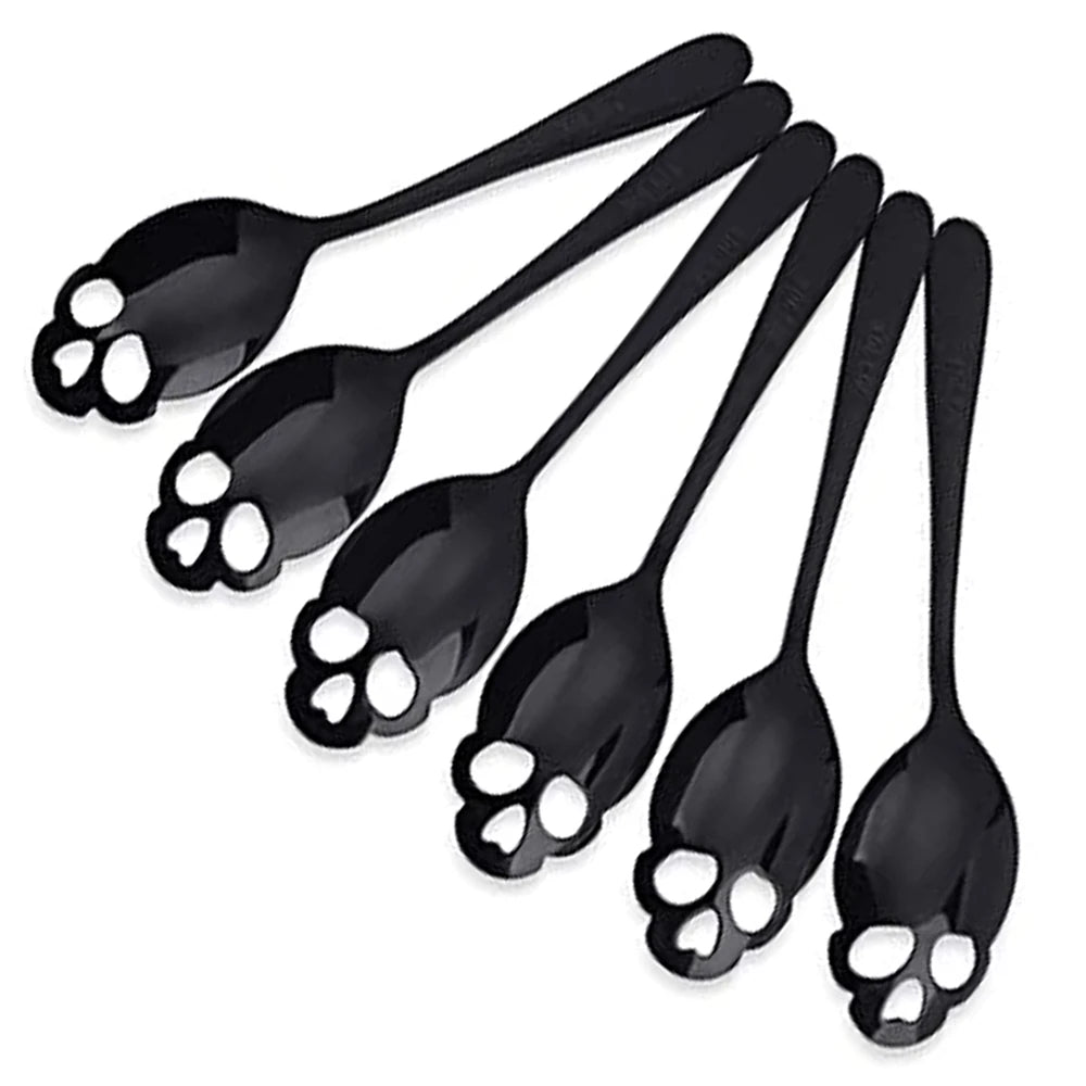 Colheres de caveira de aço inoxidável para decoração de Halloween