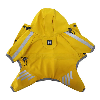 Dog Raincoat Waterproof Dog Rain Jacket with Hood Reflective Dog Rain Coat with Leash Hole Lightweight Waterproof Puppy Clothes - A Trust Market