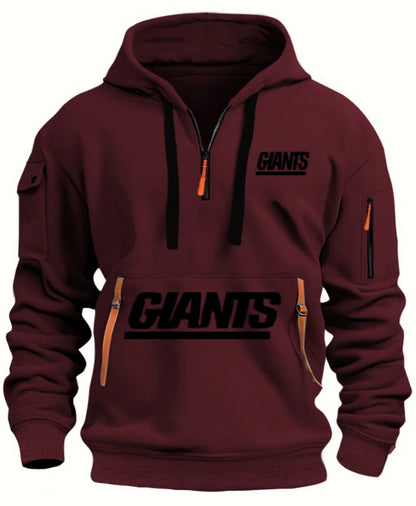 Giants Hoodie With Zipper And Multi-Pocket Pullover