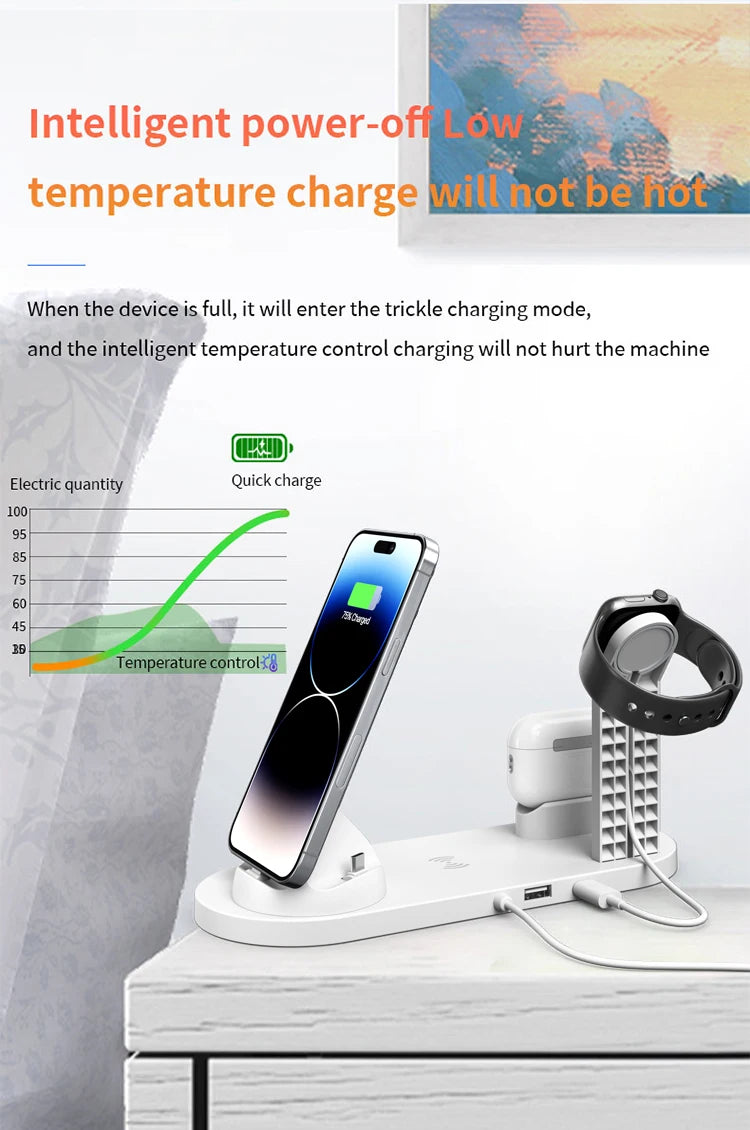 7 in 1 Wireless Charger Stand For iPhone, Smartwatch And Airpods